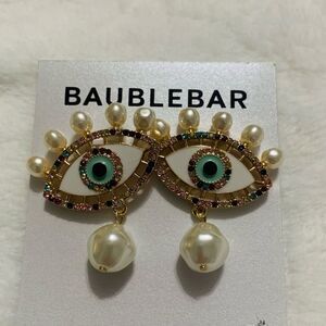 New Baublebar Evil Eye Pearl drop earrings